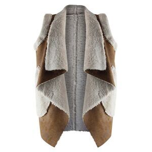 Vegan Leather Shearling Lined Vest